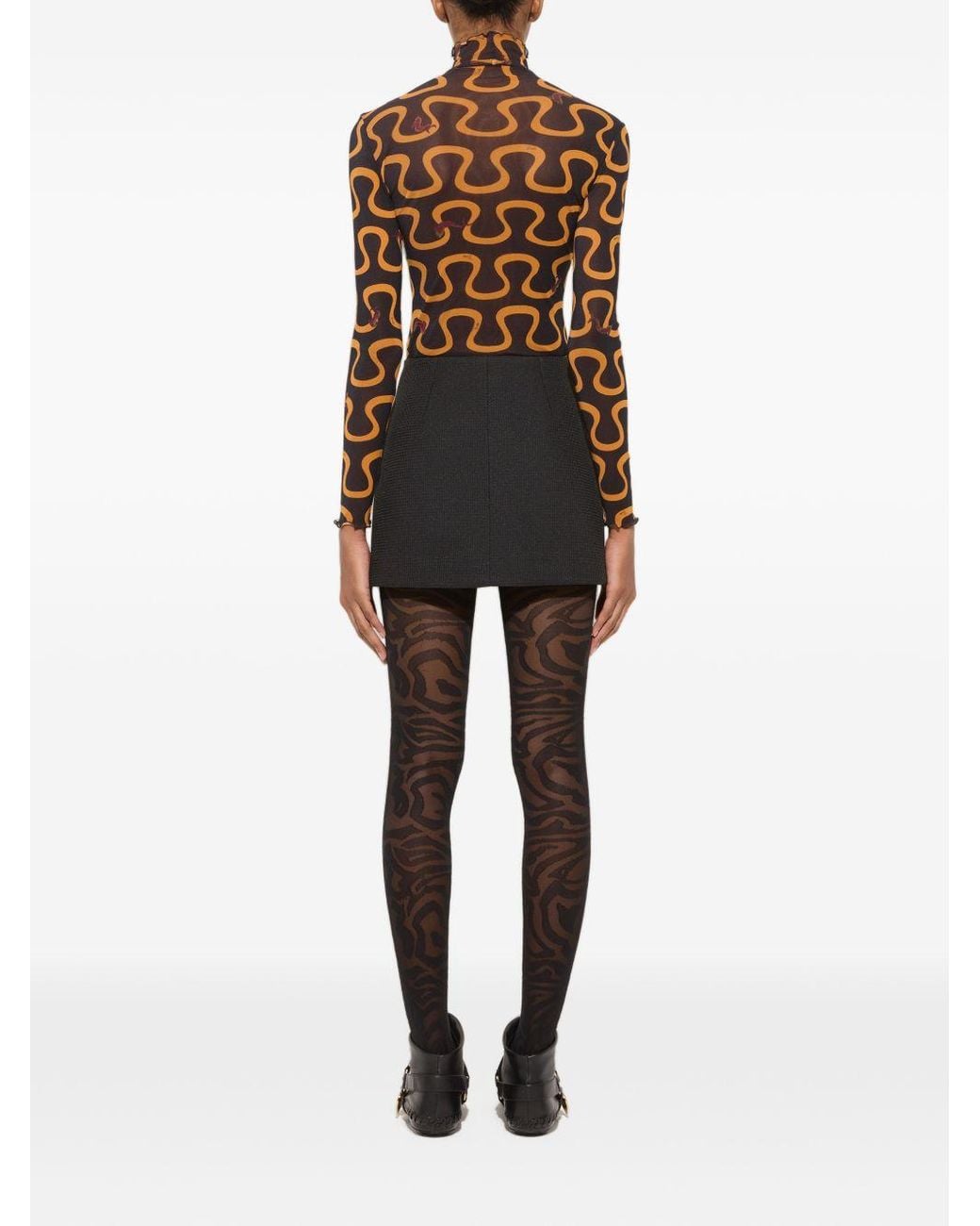 Emilio Pucci Brown Printed Turtle Neck Sweater