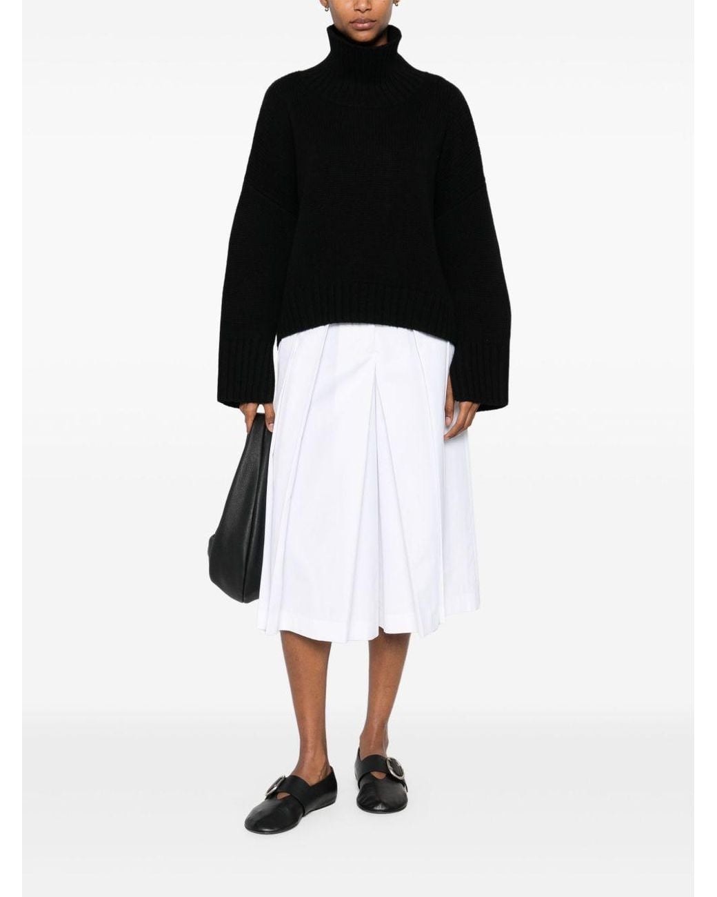 Soft Goat Black Cashmere Turtle Neck Sweater