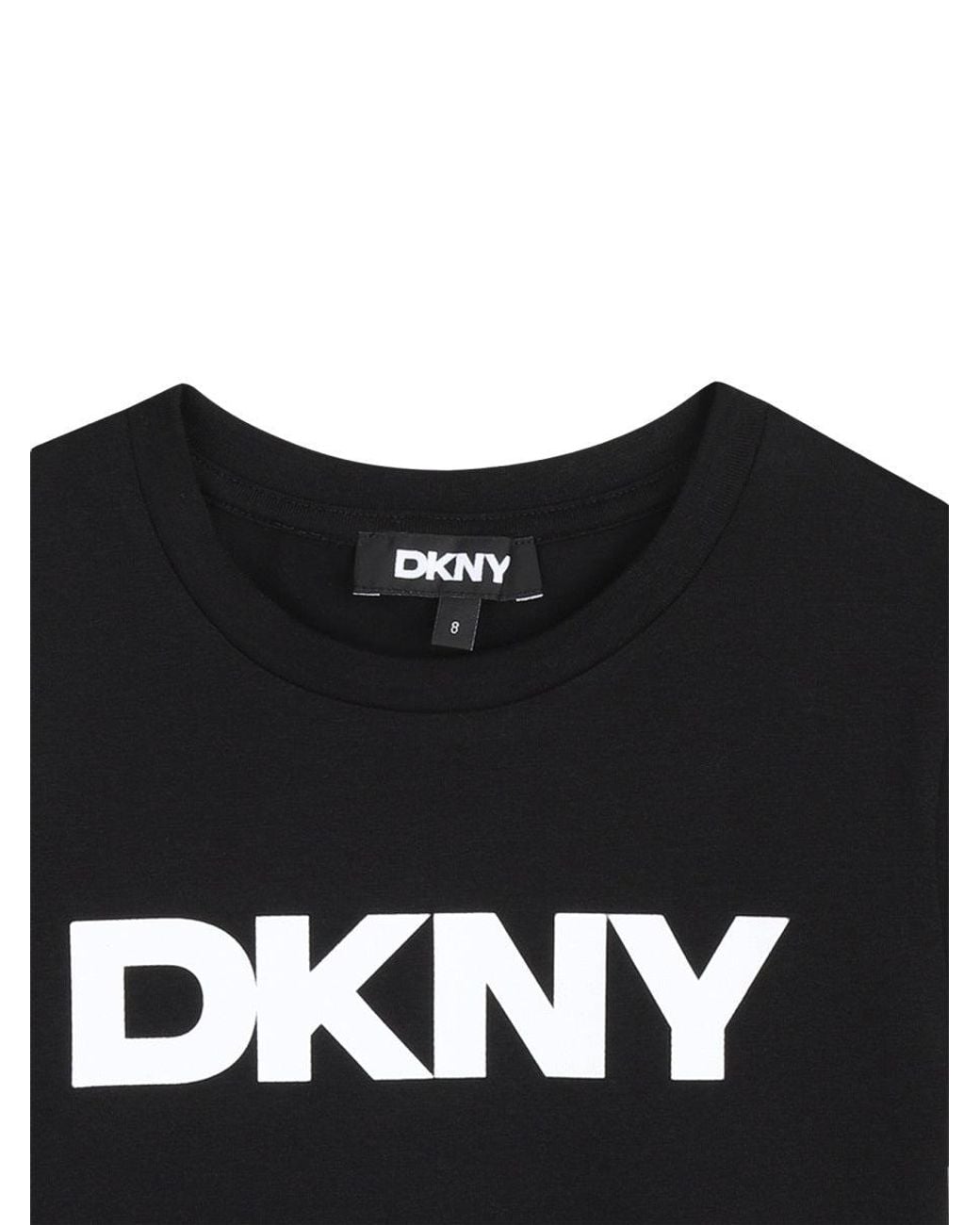 DKNY Black T-Shirt Con Stampa Logo
