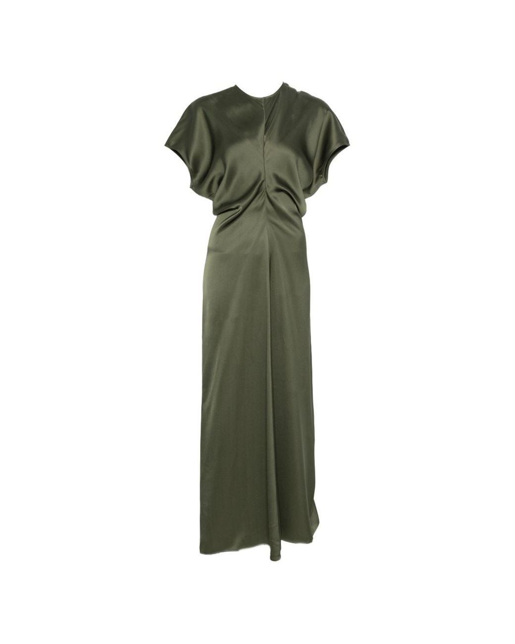Totême Green Slouch Waist Long Dress