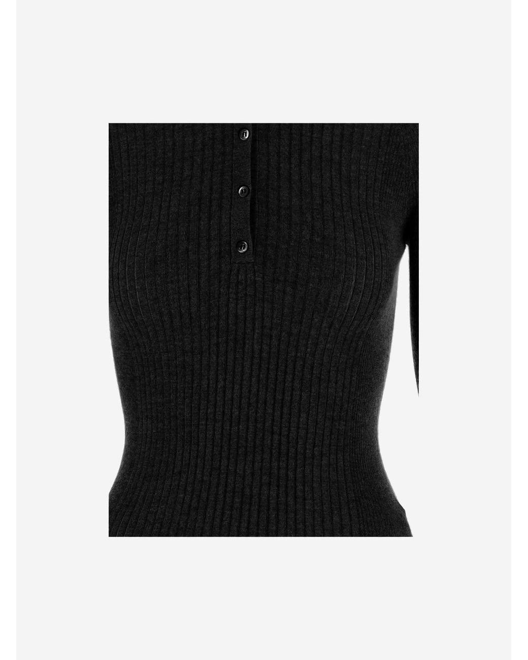 Sa Su Phi Black Long Sleeved Cashmere And Silk Polo Shirt
