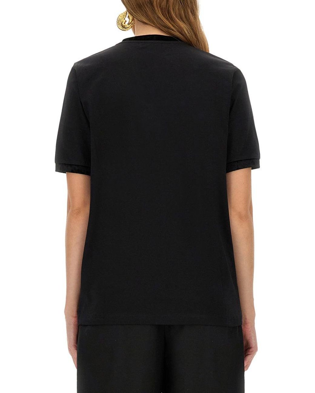 Nina Ricci Black T-shirt With Ribbon And Bow