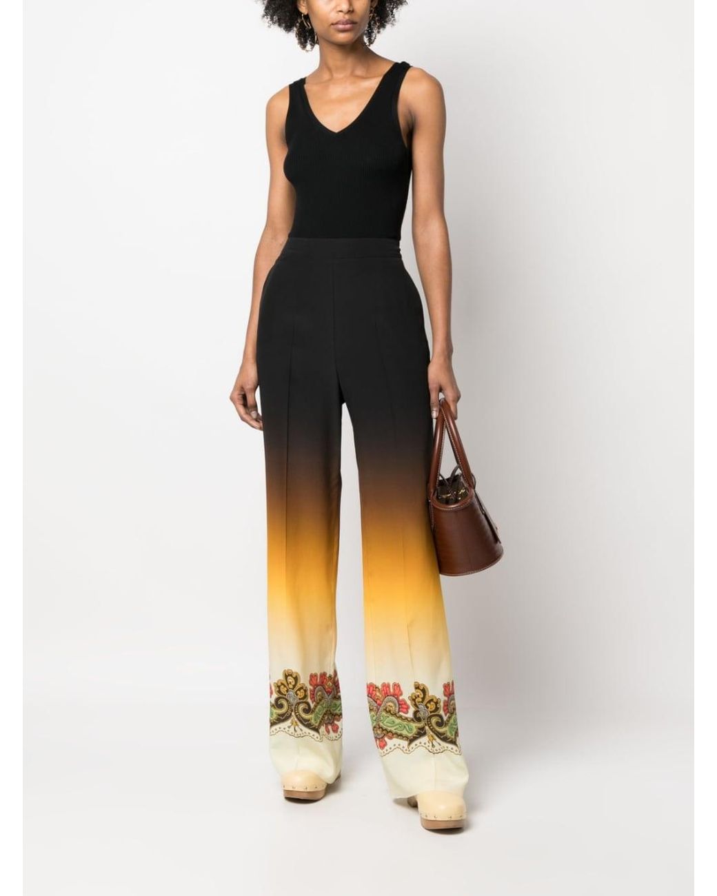 Etro Black Printed Trousers