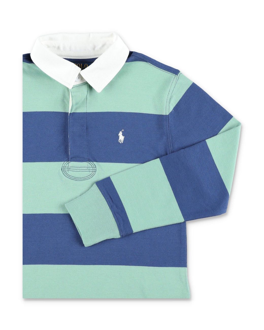 Polo Ralph Lauren Blue Boys Striped Long Sleeve Rugby Shirt