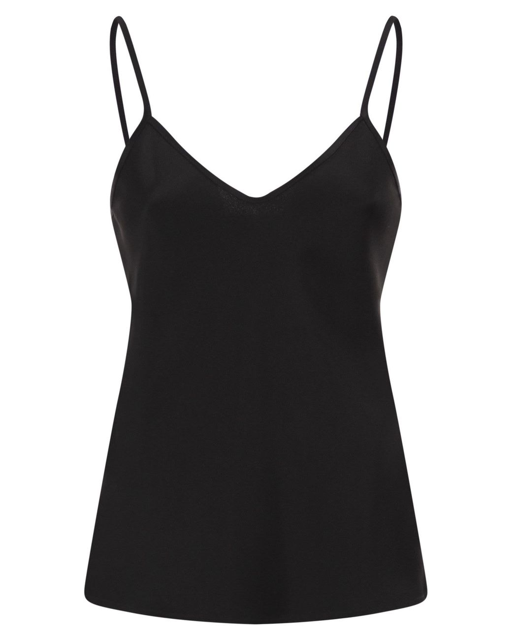 Max Mara Black Msecomma – Fluid Satin Camisole Top With Slim Straps