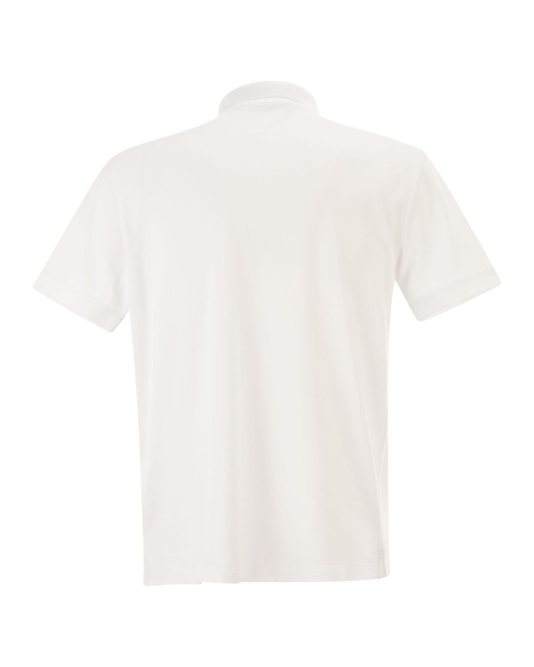 Stone Island White Regular Fit Short-Sleeved Polo Shirt With Compass Patch for men