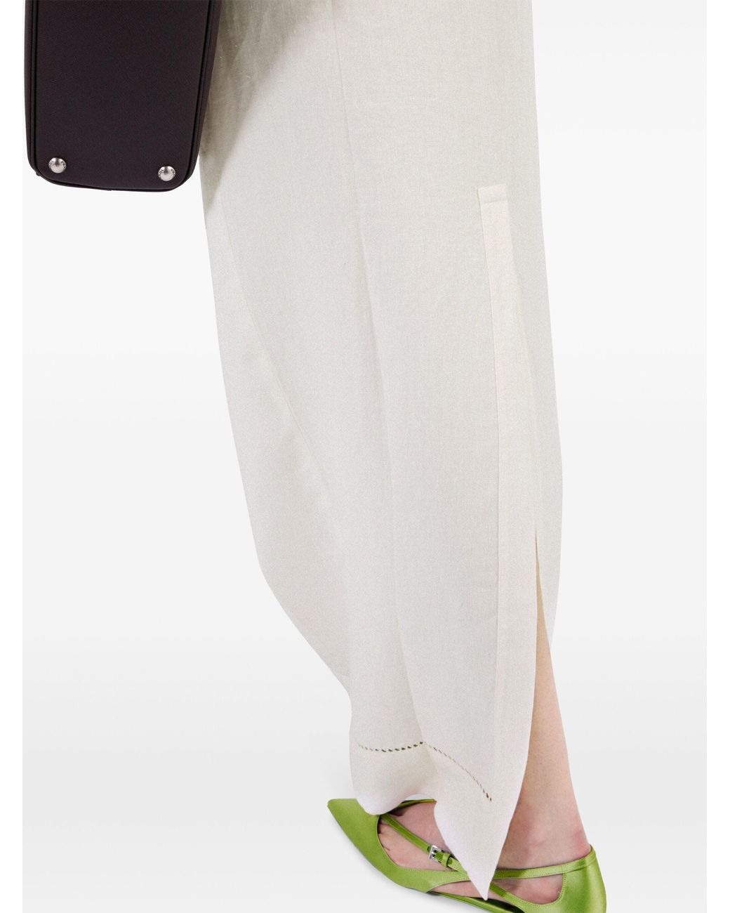 Prada White Logo-Embroidered Skirt