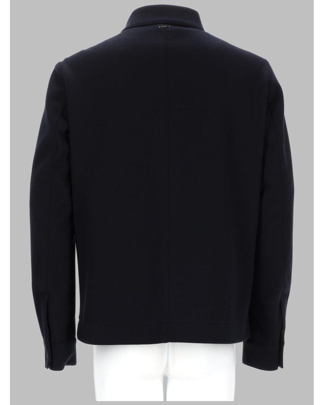Herno Blue Button-Front Overshirt Jacket
