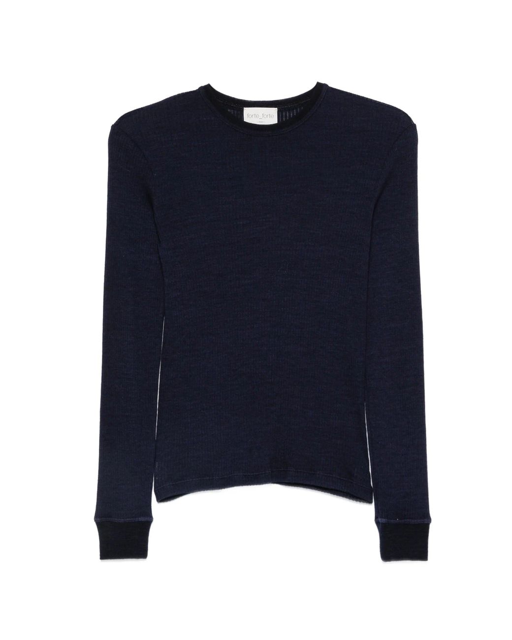 Forte_forte Blue T/Shirt Girocollo Jersey Costina Lana