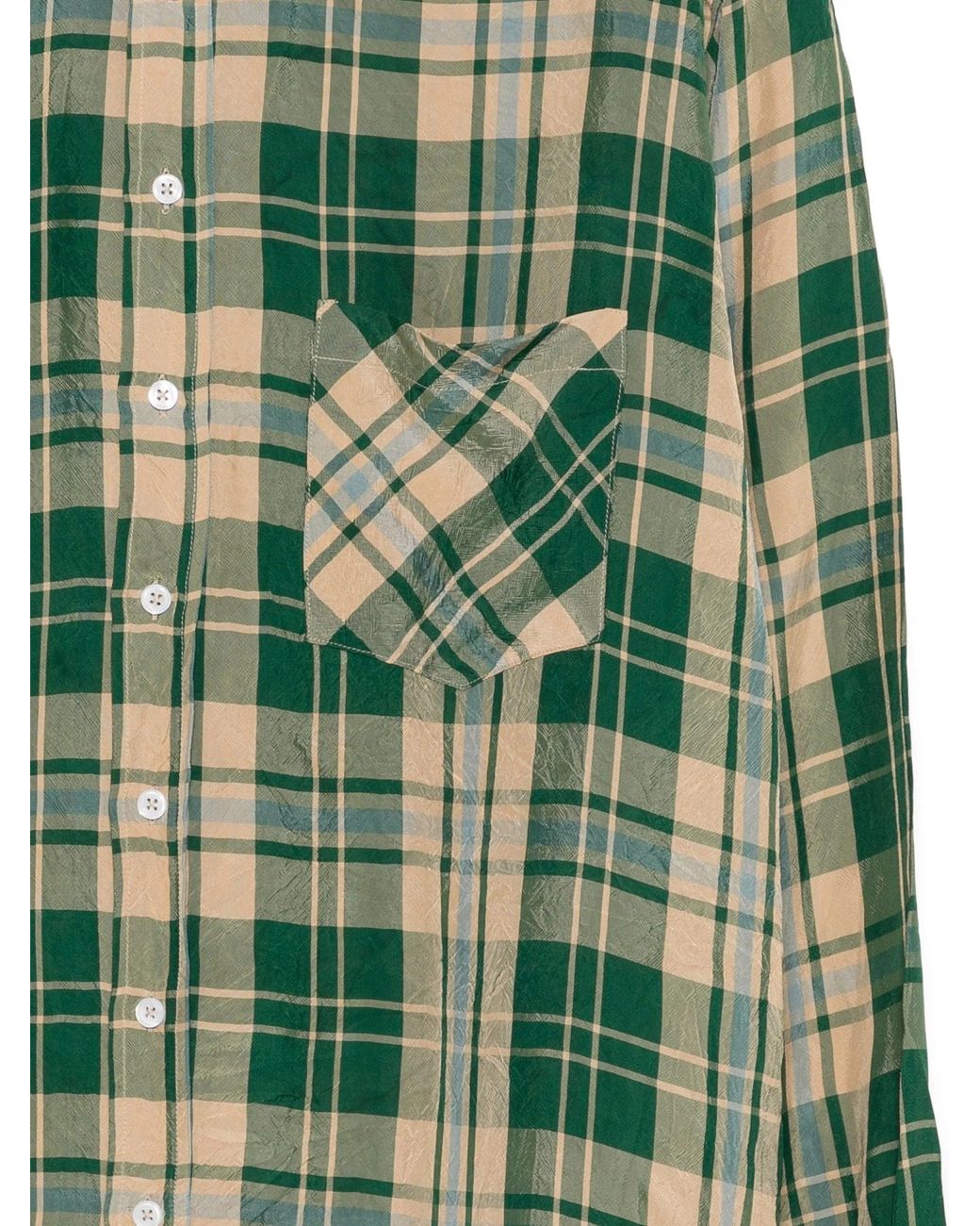LC23 Green Viscose Check Shirt