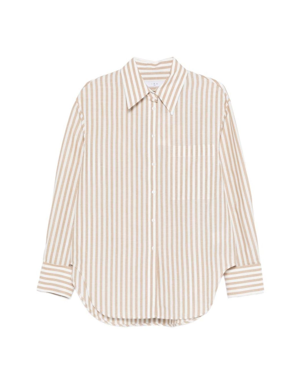 IRO White Azaloa Striped Cotton Blouse