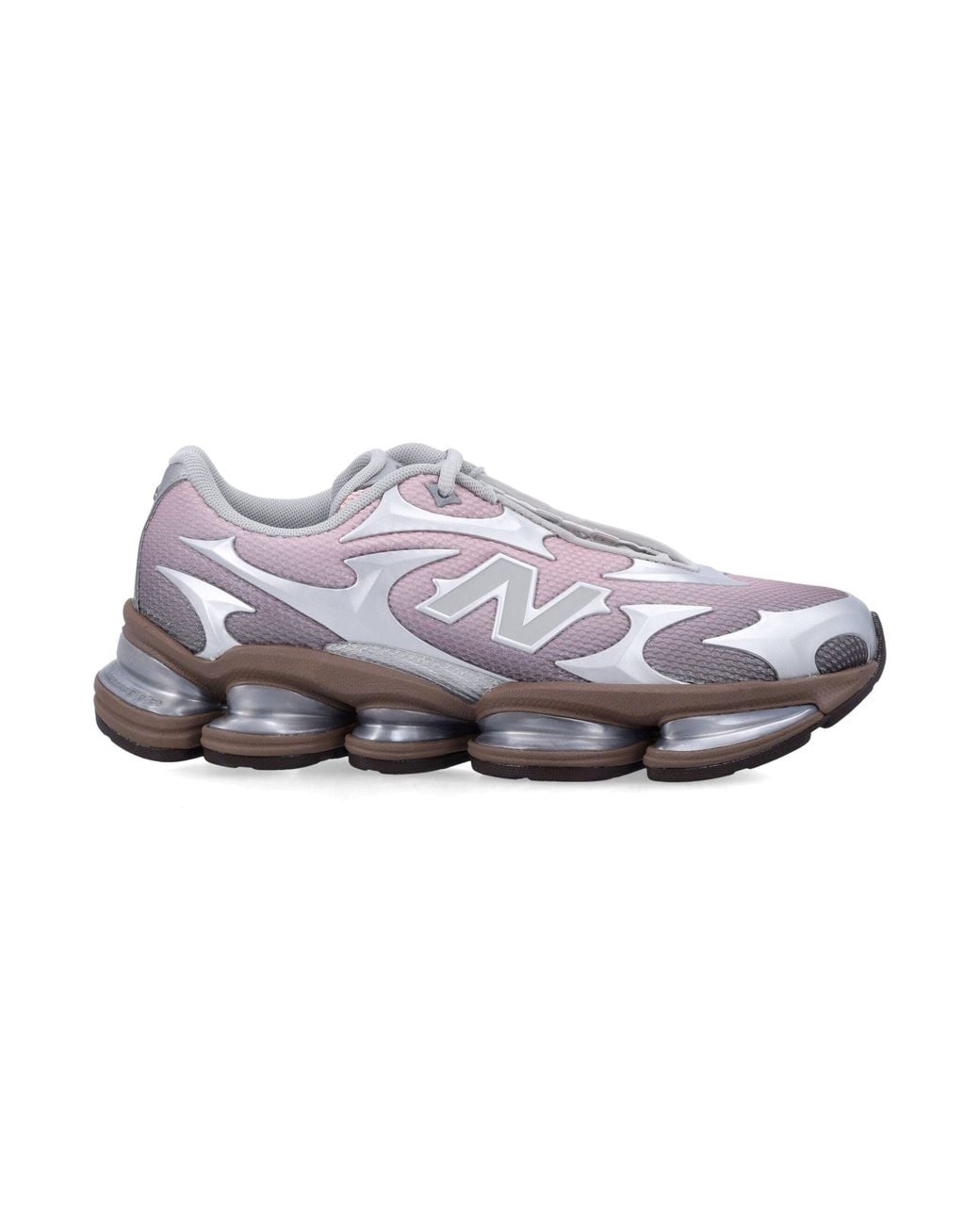 New Balance Gray Abzorb 2000 Technology-Front Mesh Sneakers With Full-Length Cushioning