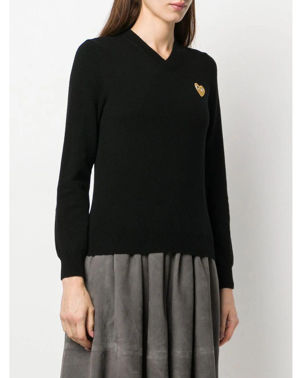 COMME DES GARÇONS PLAY Black Ladies Knit Pullover