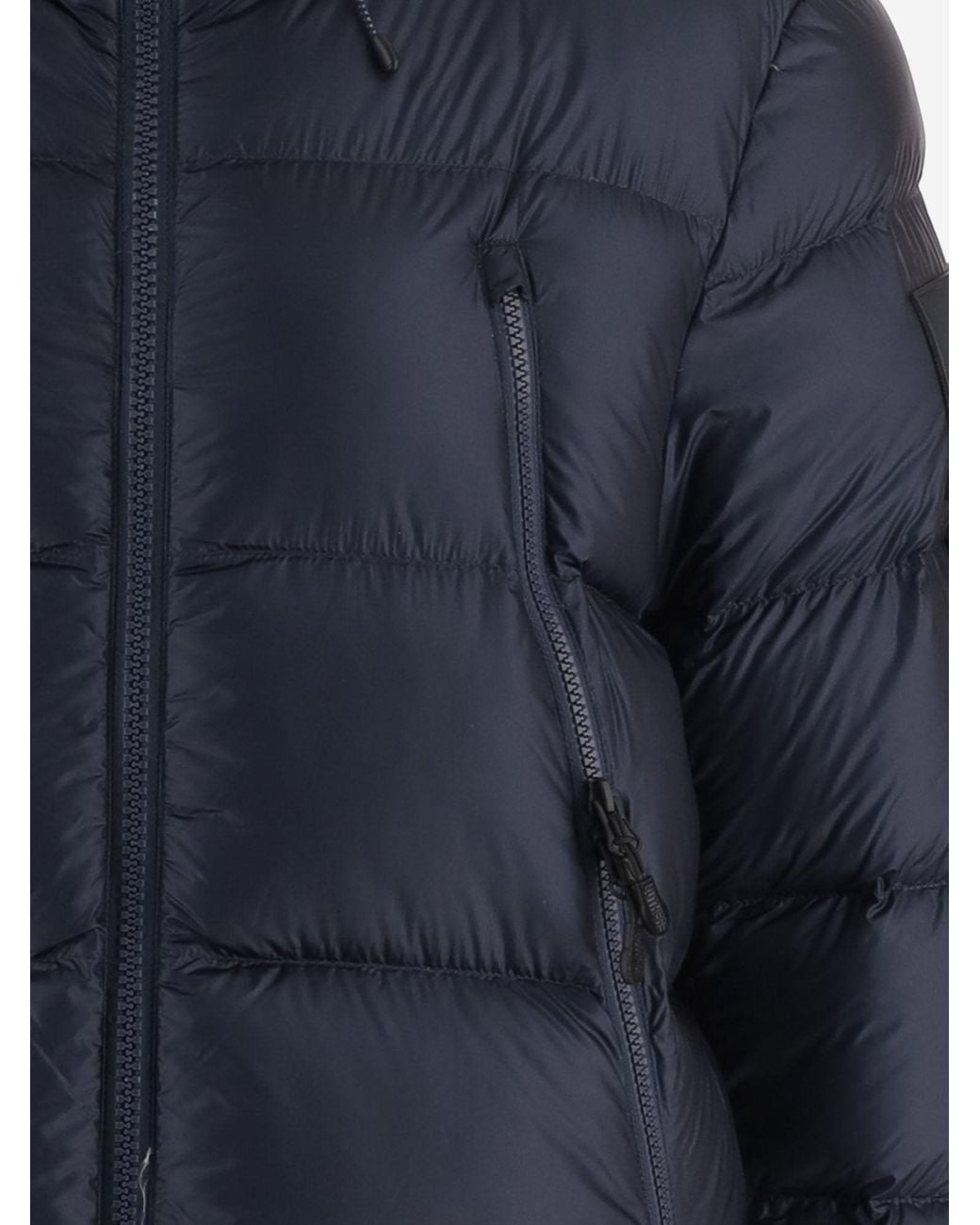 OUTHERE Blue Quilted Nylon Down Jacket With Hood