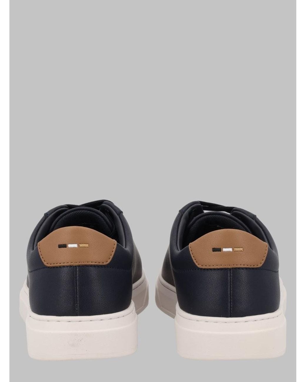 Boss Gray Low-Top Leather Sneakers
