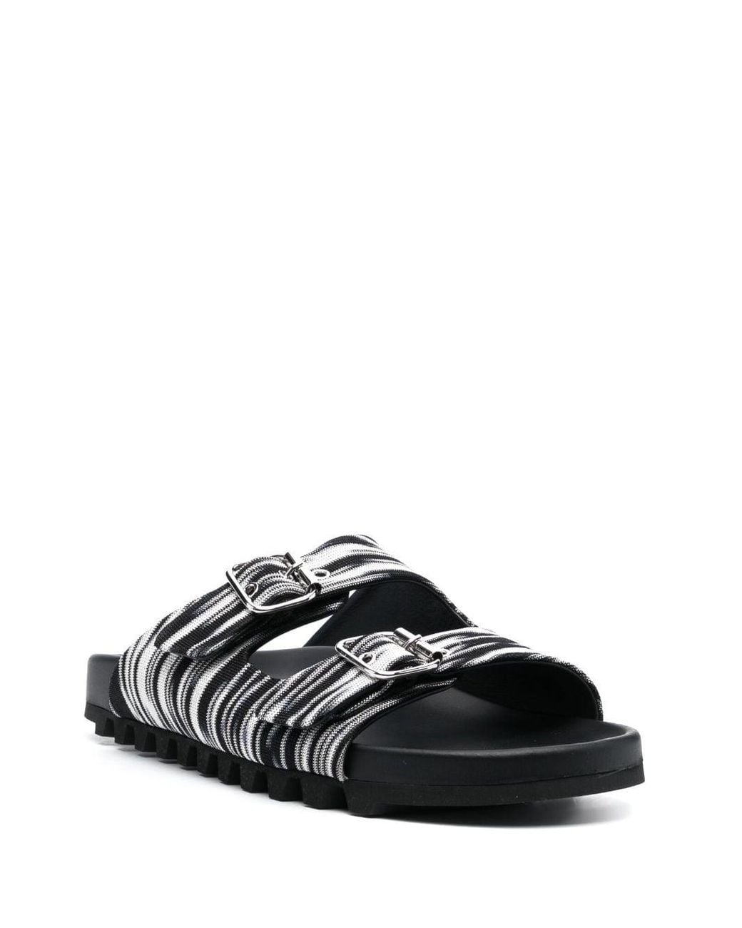 Missoni Black Double-Buckle Knitted Slides for men