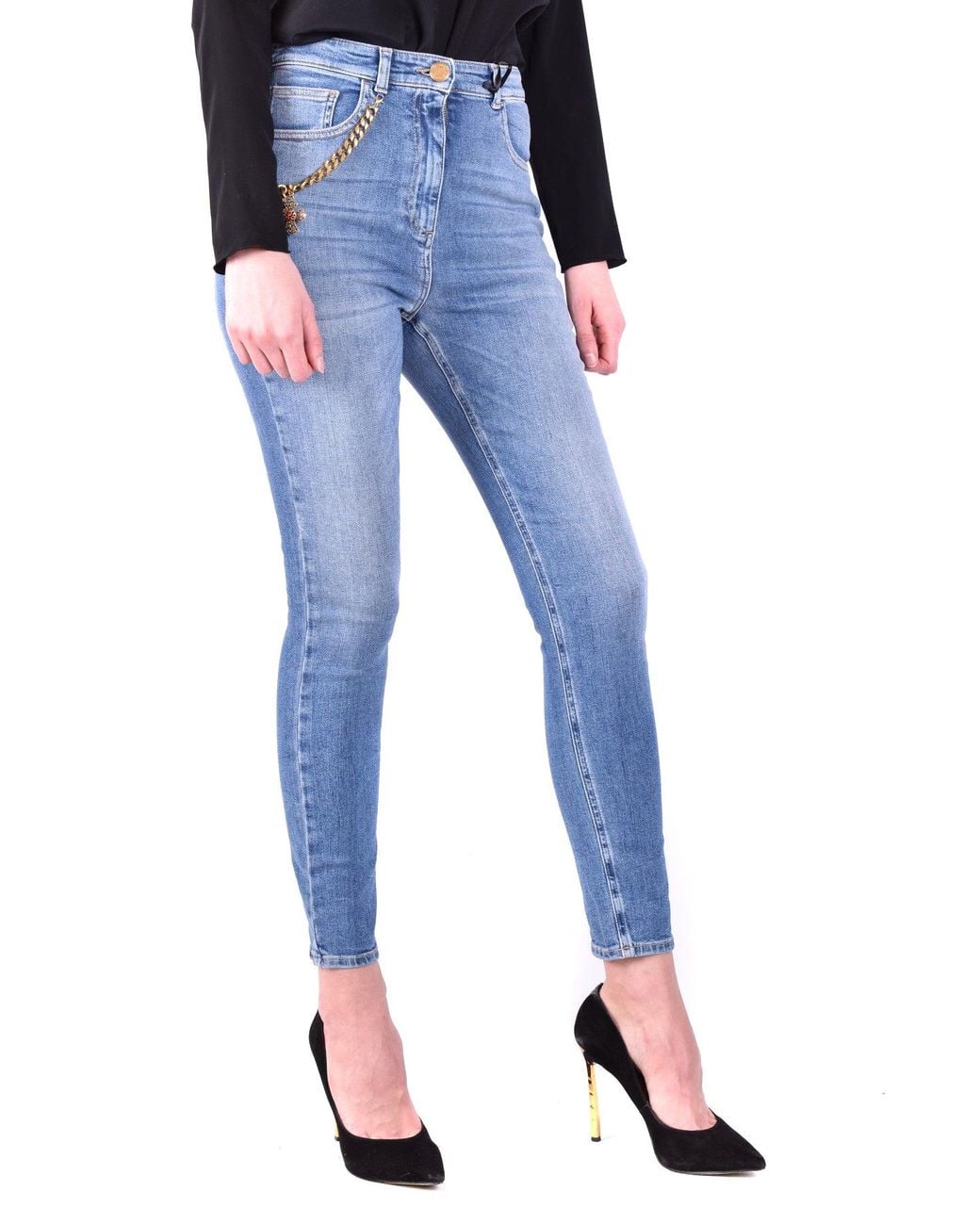 Elisabetta Franchi Blue Skinny Fit Jeans