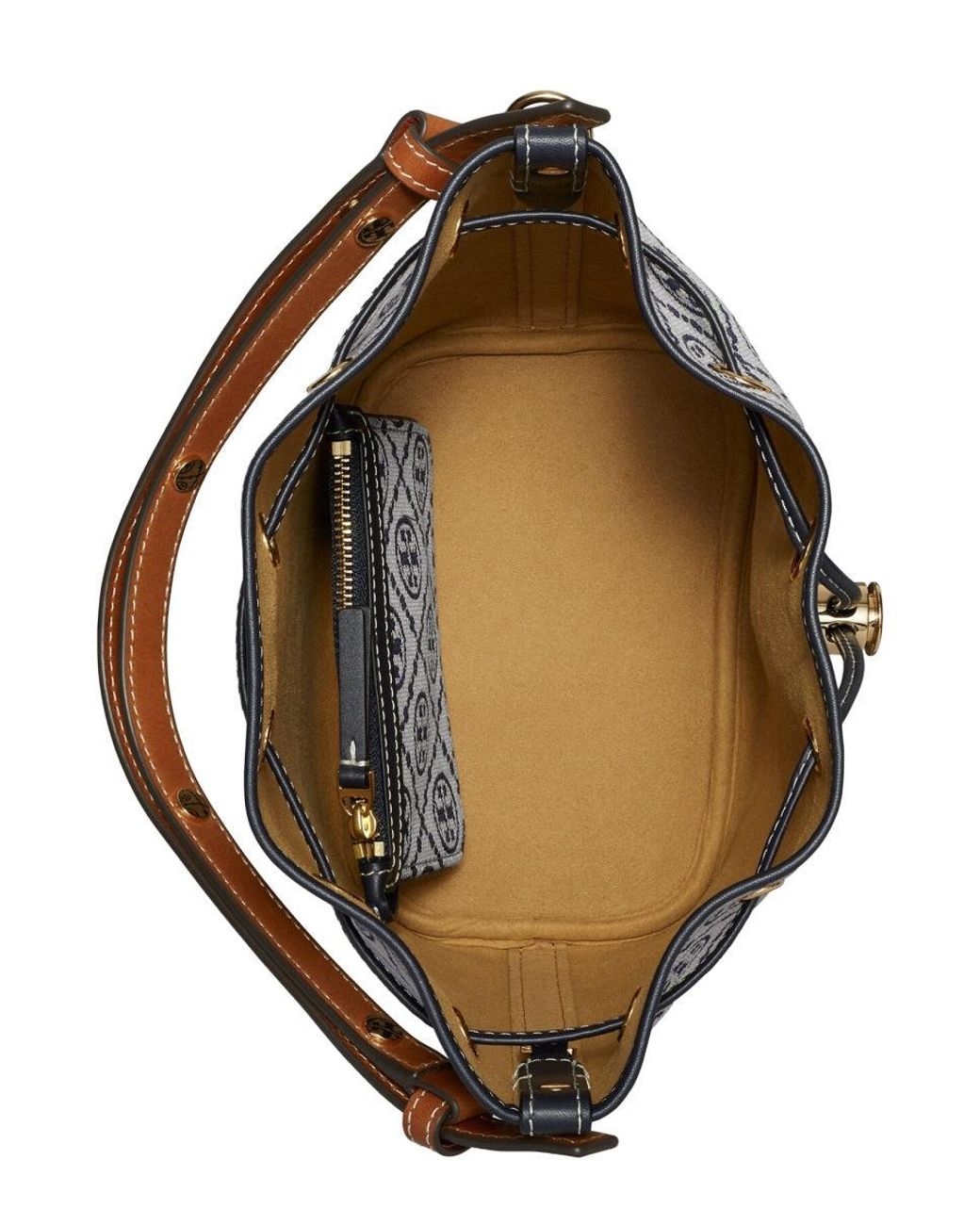 Tory Burch Black Tmonogram Bucket Bag