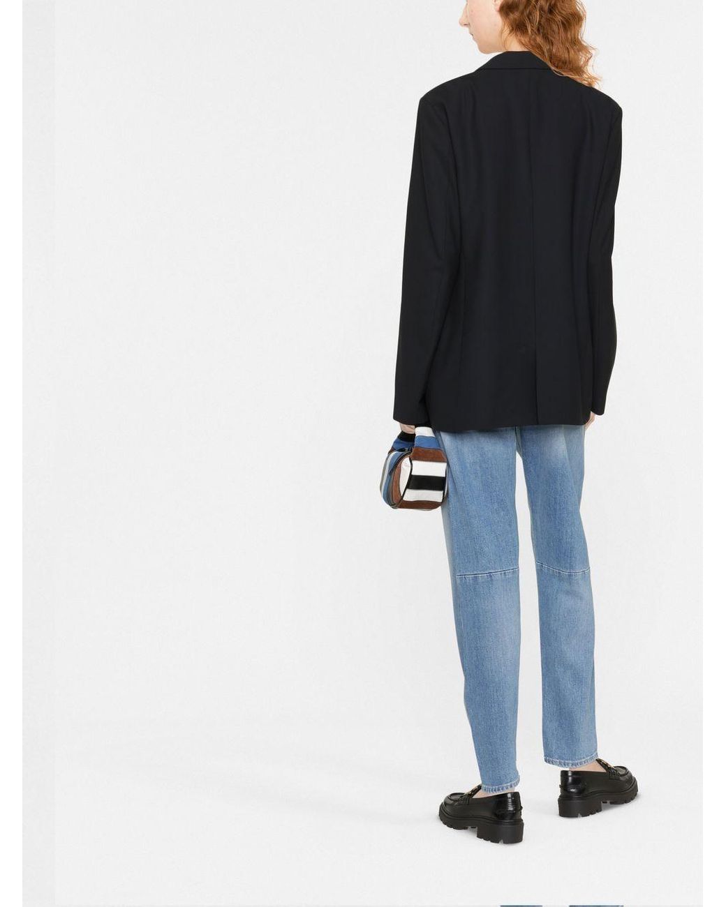 Closed Black Wool Blend Double-Breasted Jacket