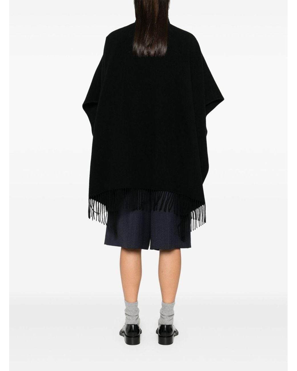 Herno Black Wool And Nylon Cape