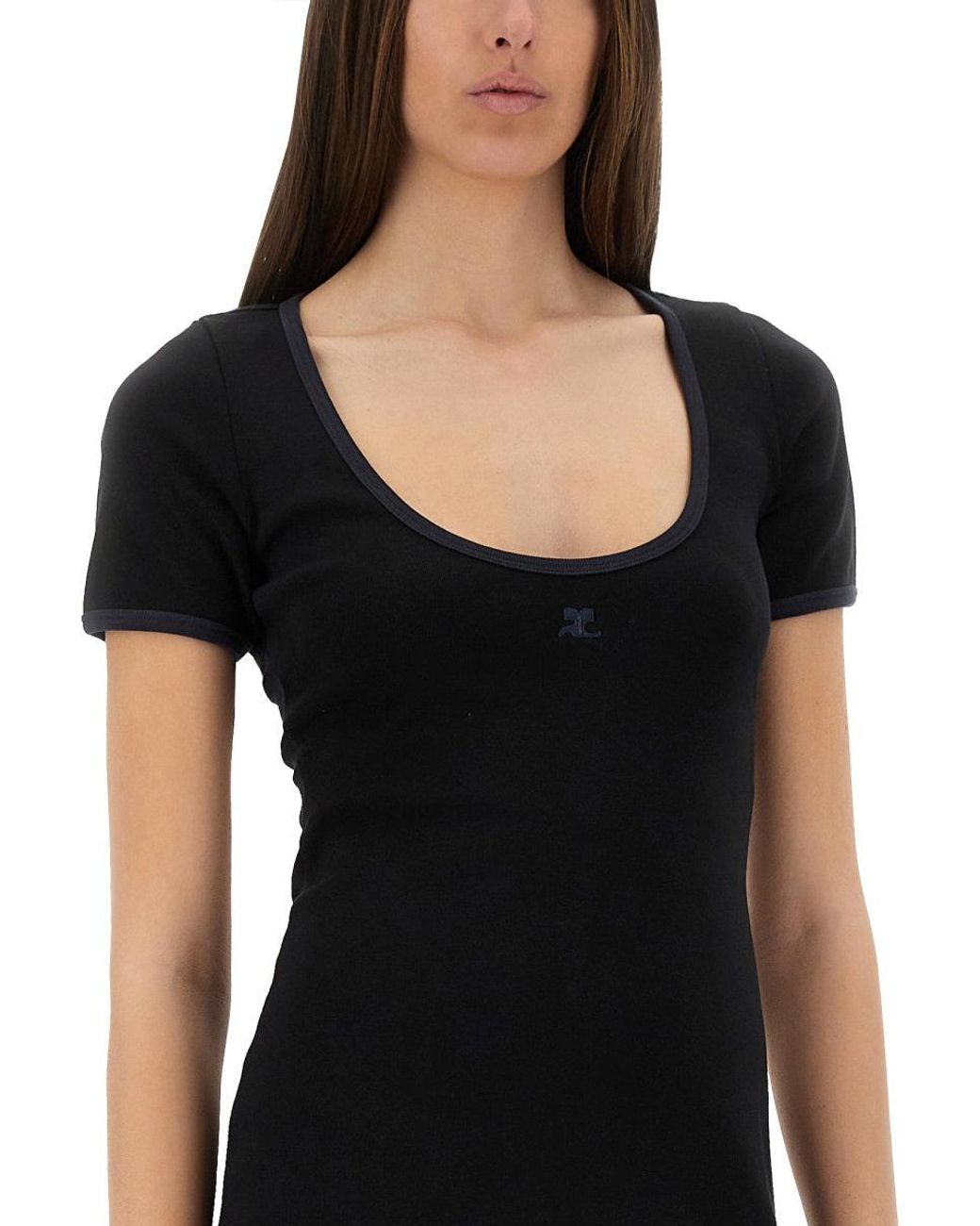 Courreges Black Holistic Contrast" Mini Dress