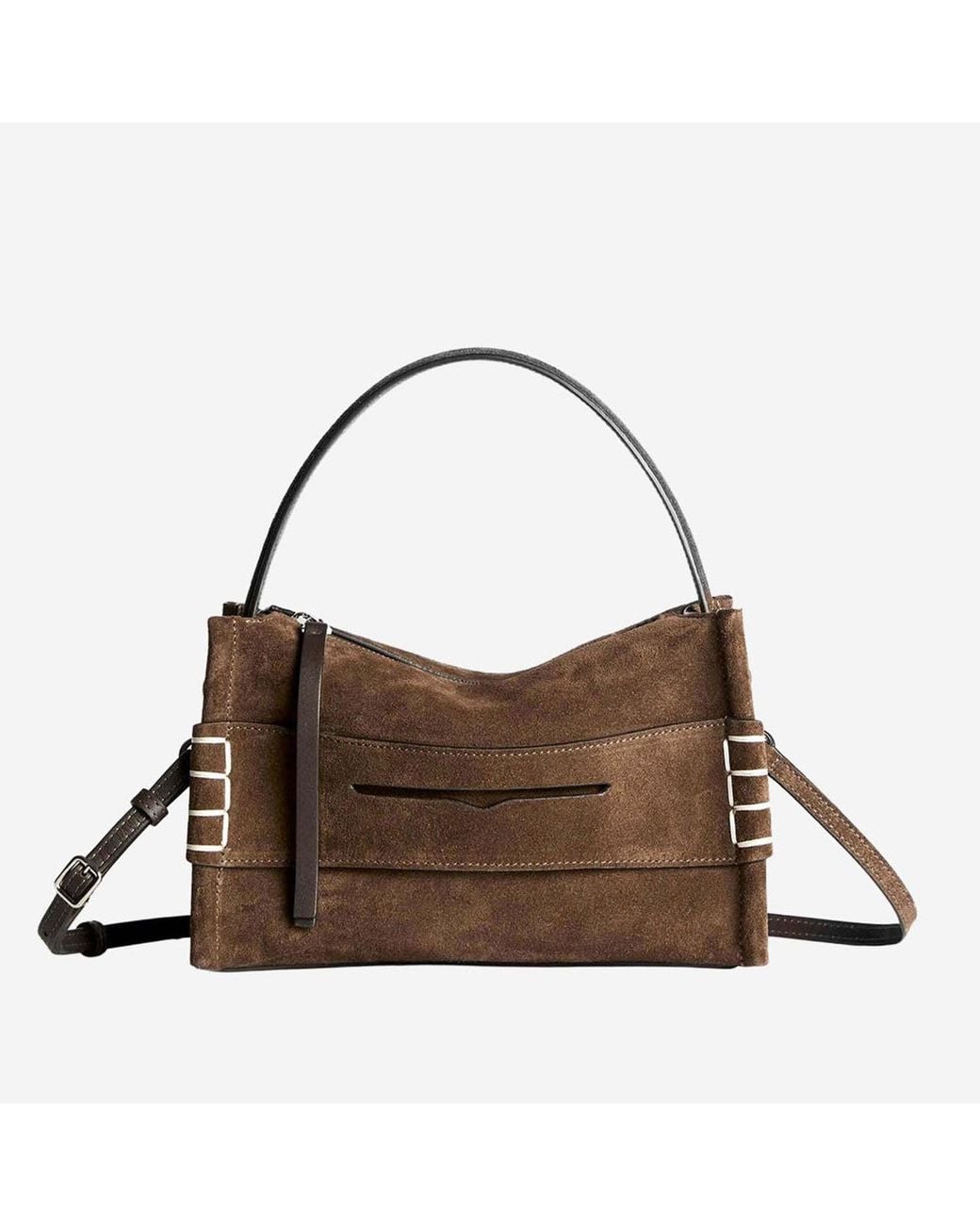 J.W. Anderson Brown Small Suede Loafer Bag