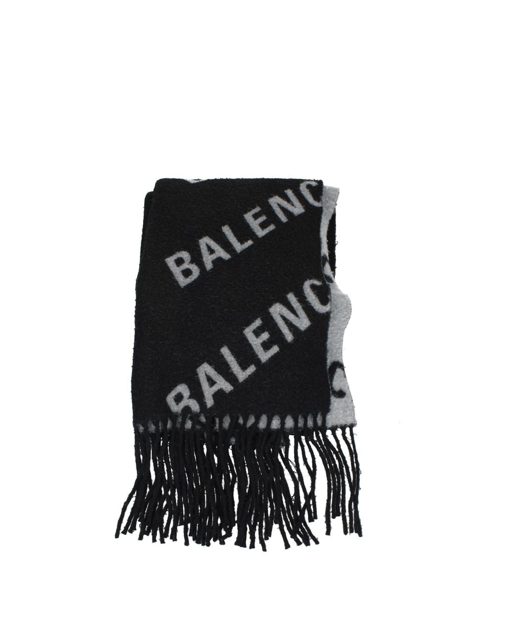Balenciaga Black Sciarpe Uomo Lana Nero/Grigio