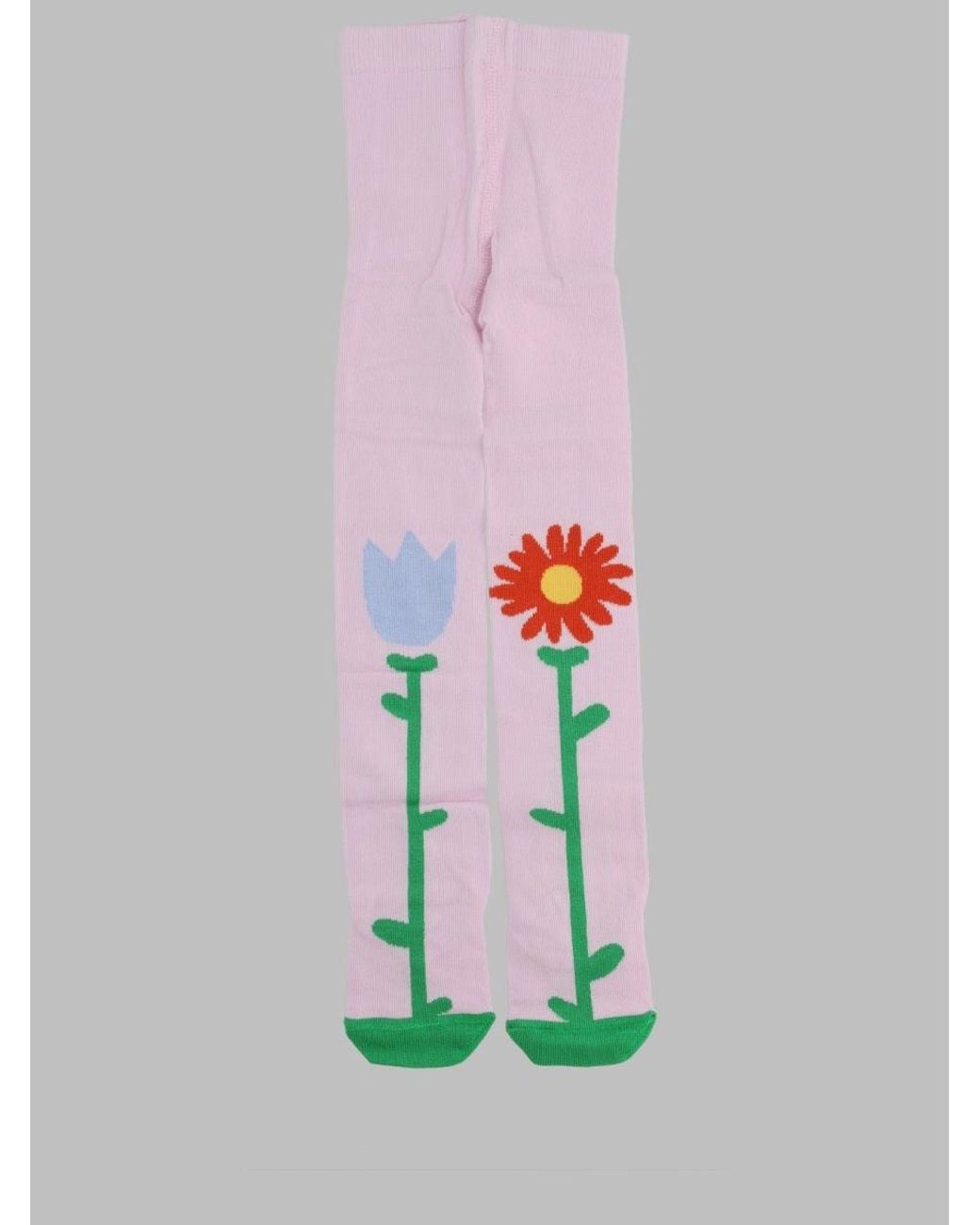 Stella McCartney White Girls Cotton-Blend Tights With Stretch