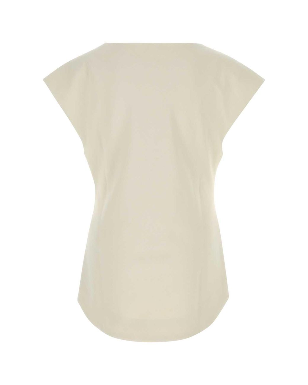 Entire studios White Sand Stretch Polyester Blend Deep Vee Tank Top