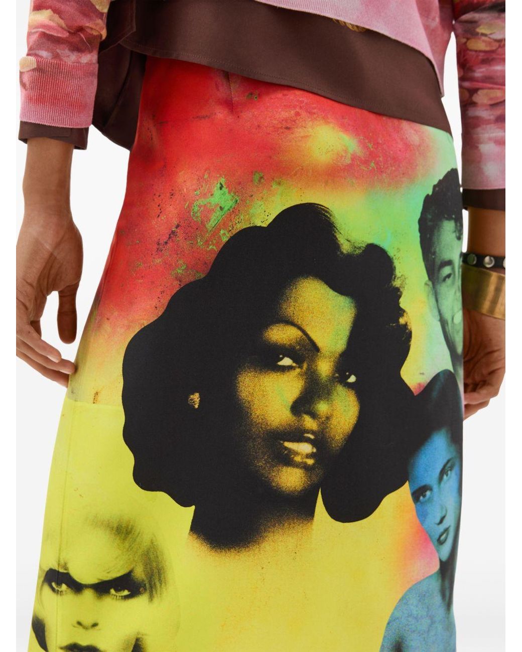 Versace Green Skirt Silk Twill Print "The Party"