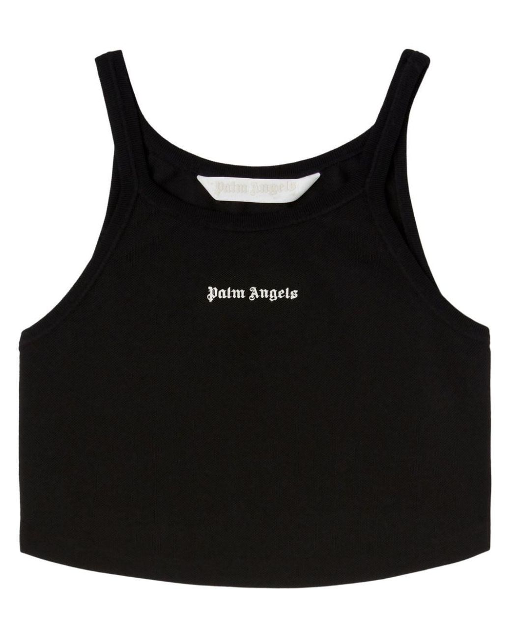 Palm Angels Palm Engelen Geborduurd Logo Crop Top Met in het Black