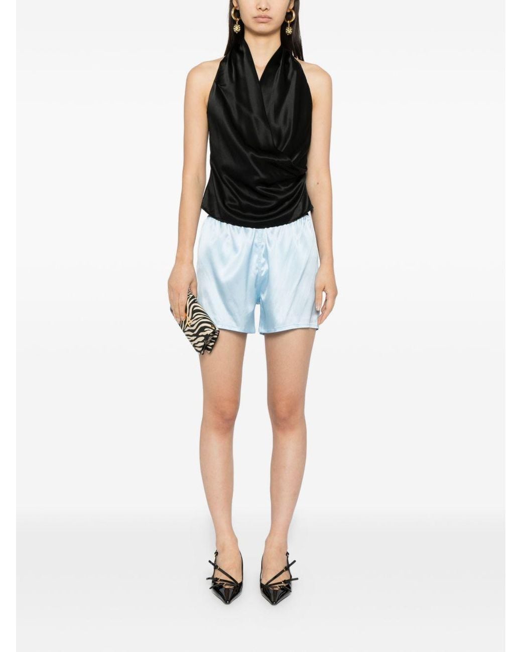 Tom Ford Blue Silk Pajama Shorts