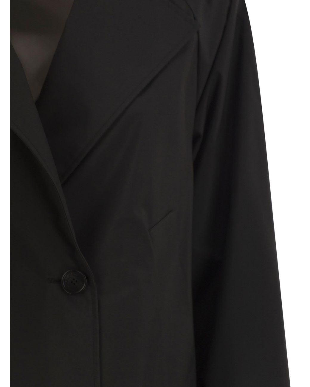Weekend by Maxmara Black Wkdboero Cropped Double Breasted Technical Jacket