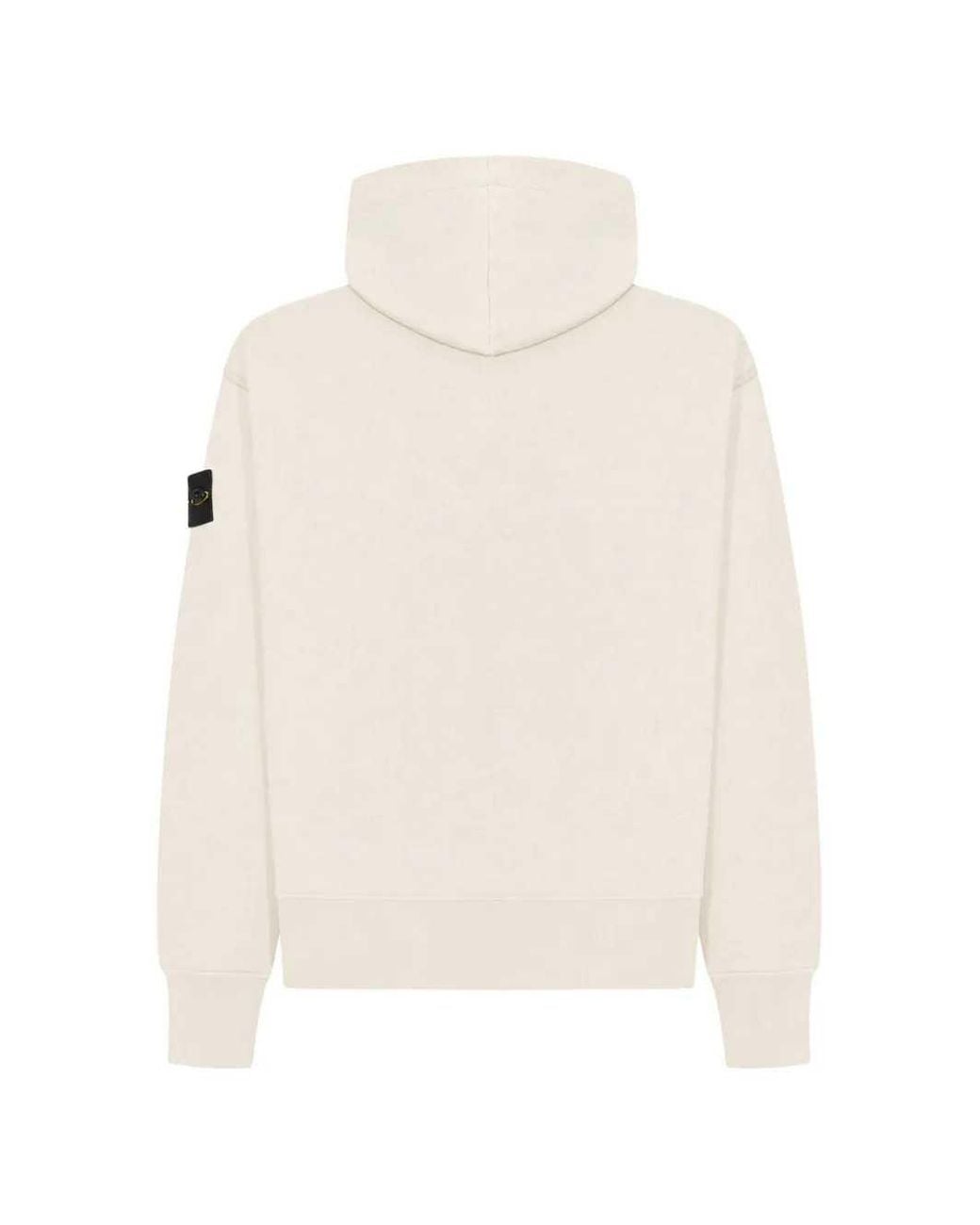 Stone Island Black Zip-Up Hoodie With Logo Appliqué