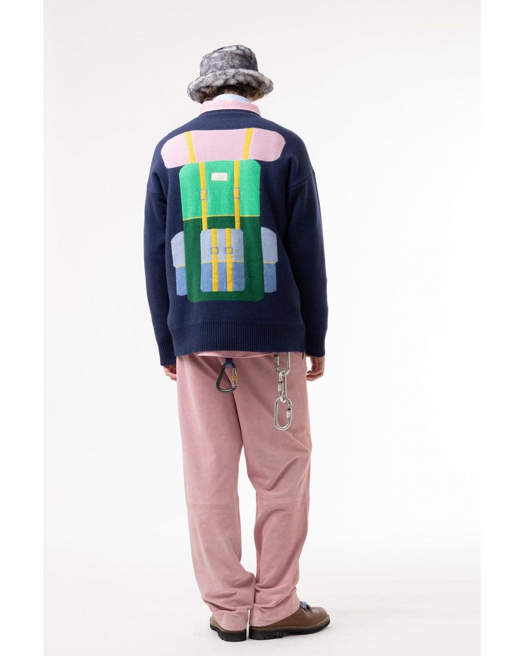 LC23 Blue English Zip Sweater