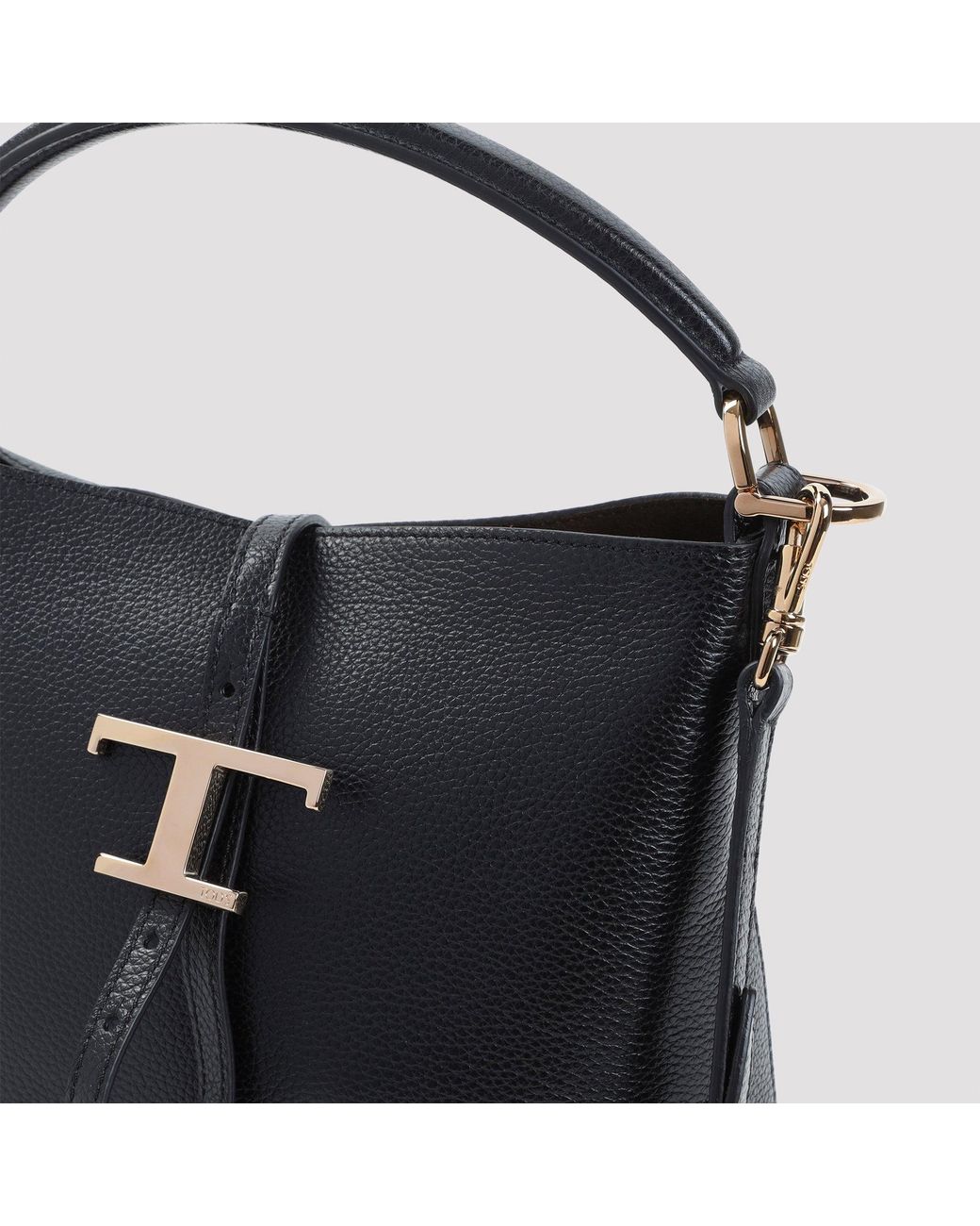 Tod's Black T Timeless Mini-Beuteltasche