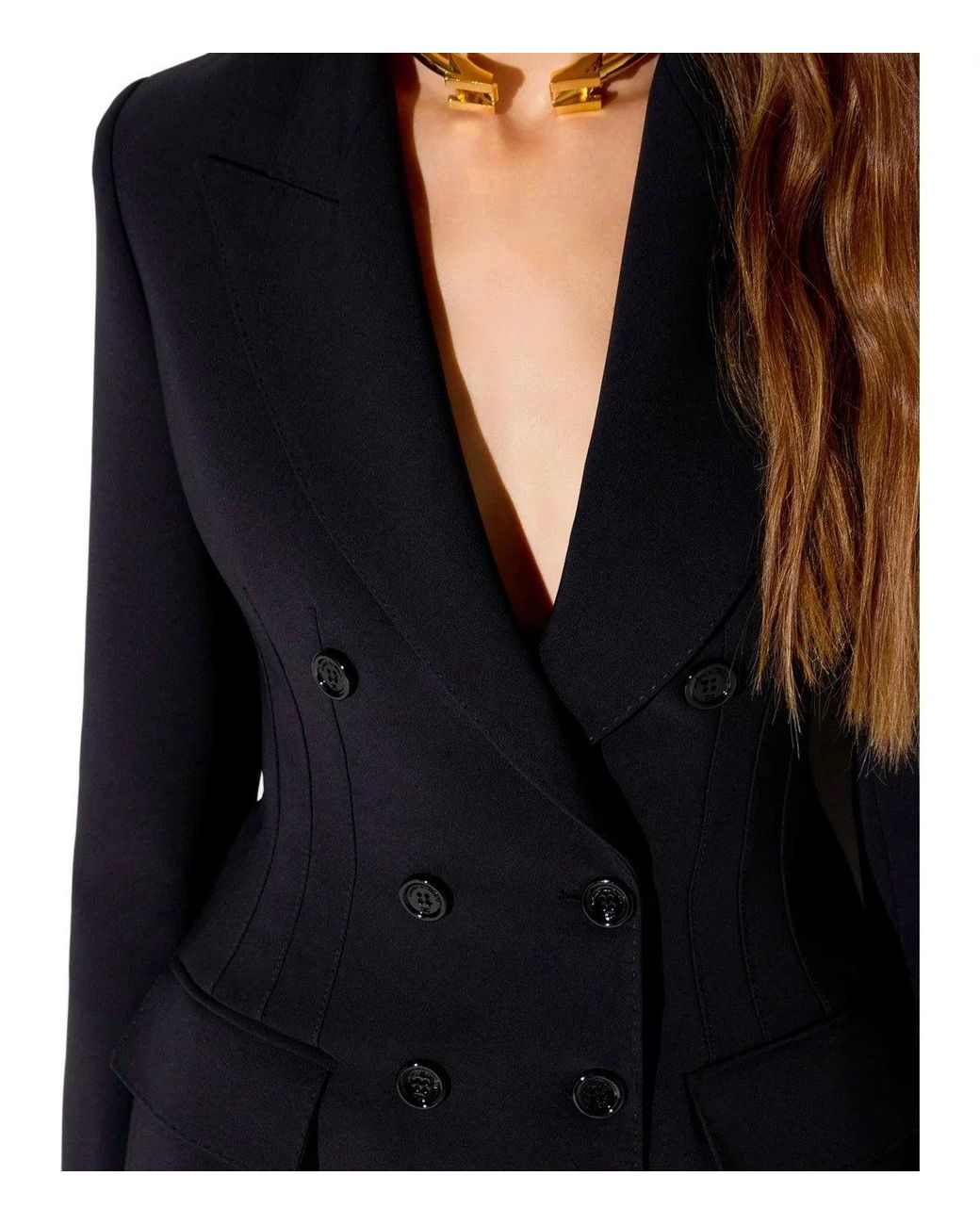 Elisabetta Franchi Black Double Breasted Blazer