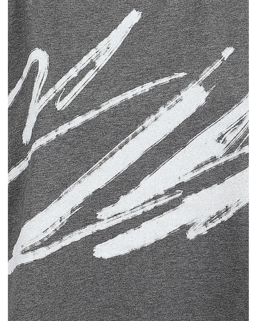 Moyuru Gray Printed Cotton T Shirt