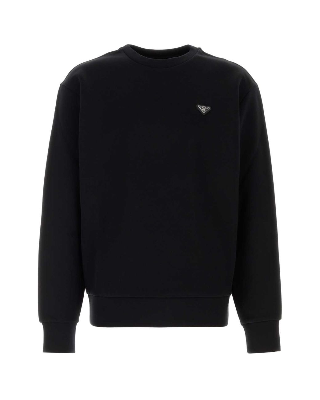 Prada Black Cotton Sweatshirt for men