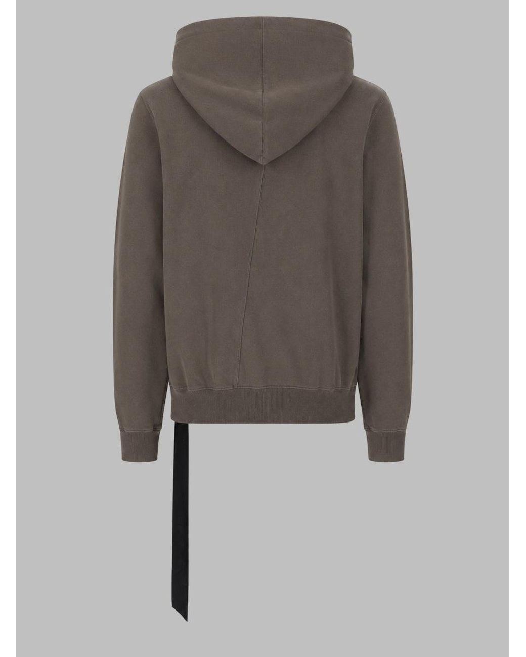 Rick Owens Gray Mountain Hooded Sweatshirt Cotton Sweatshirts