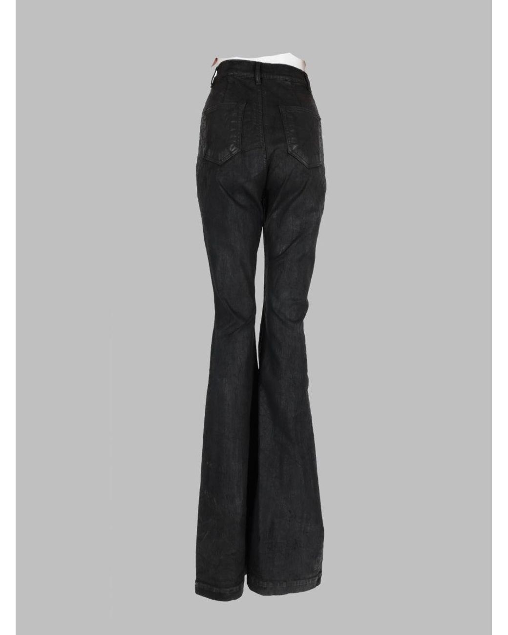 Rick Owens Black High-Waist Flared Jeans