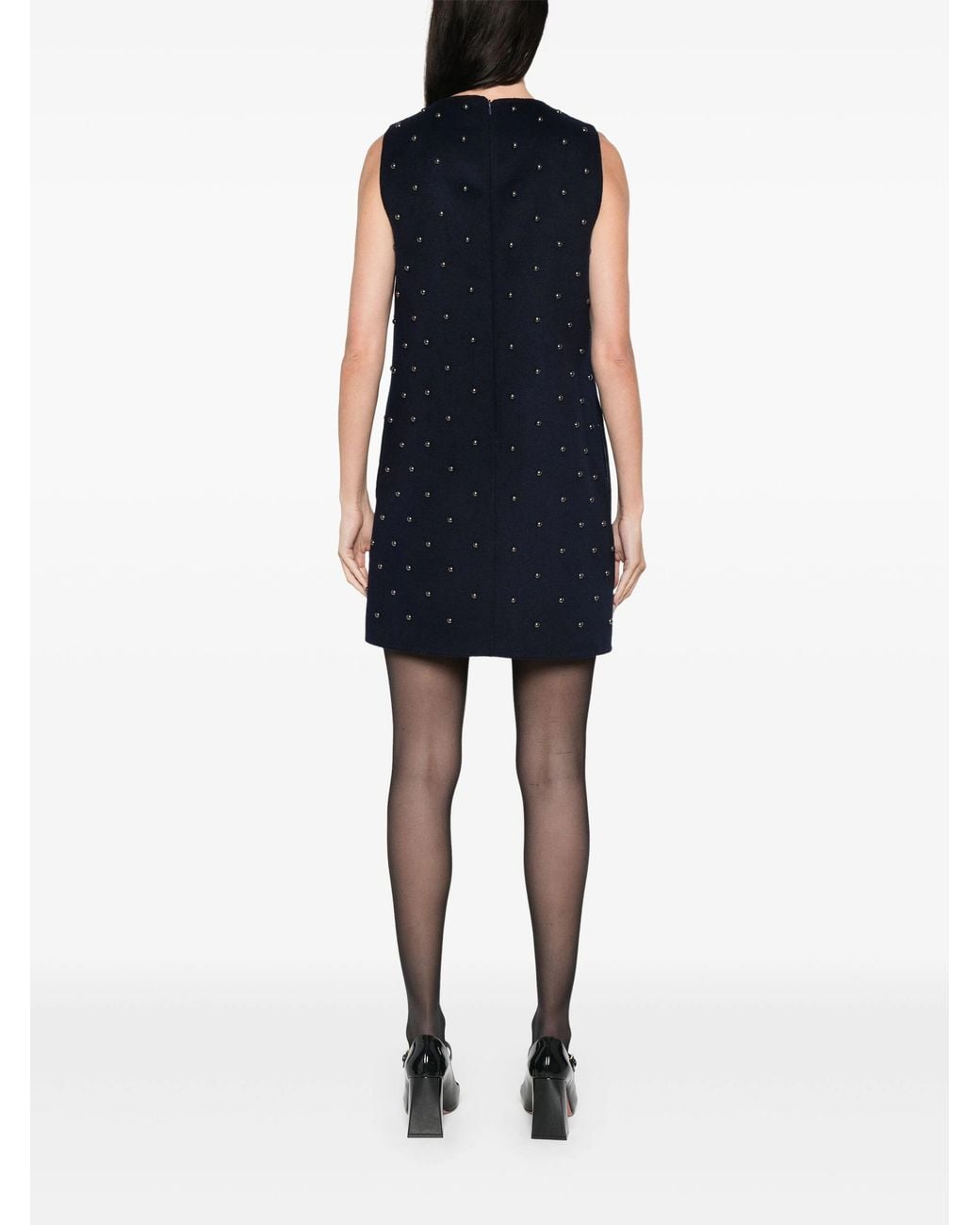 P.A.R.O.S.H. Black Bleak Stud-Embellished Dress