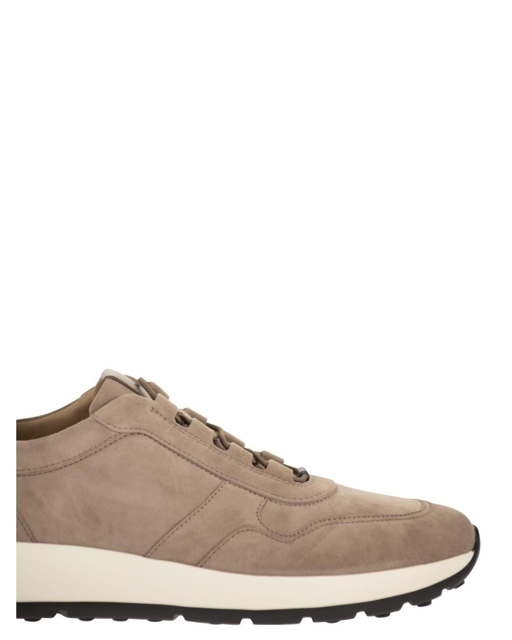 Tod's Brown Goatskin Suede Sneakers for men