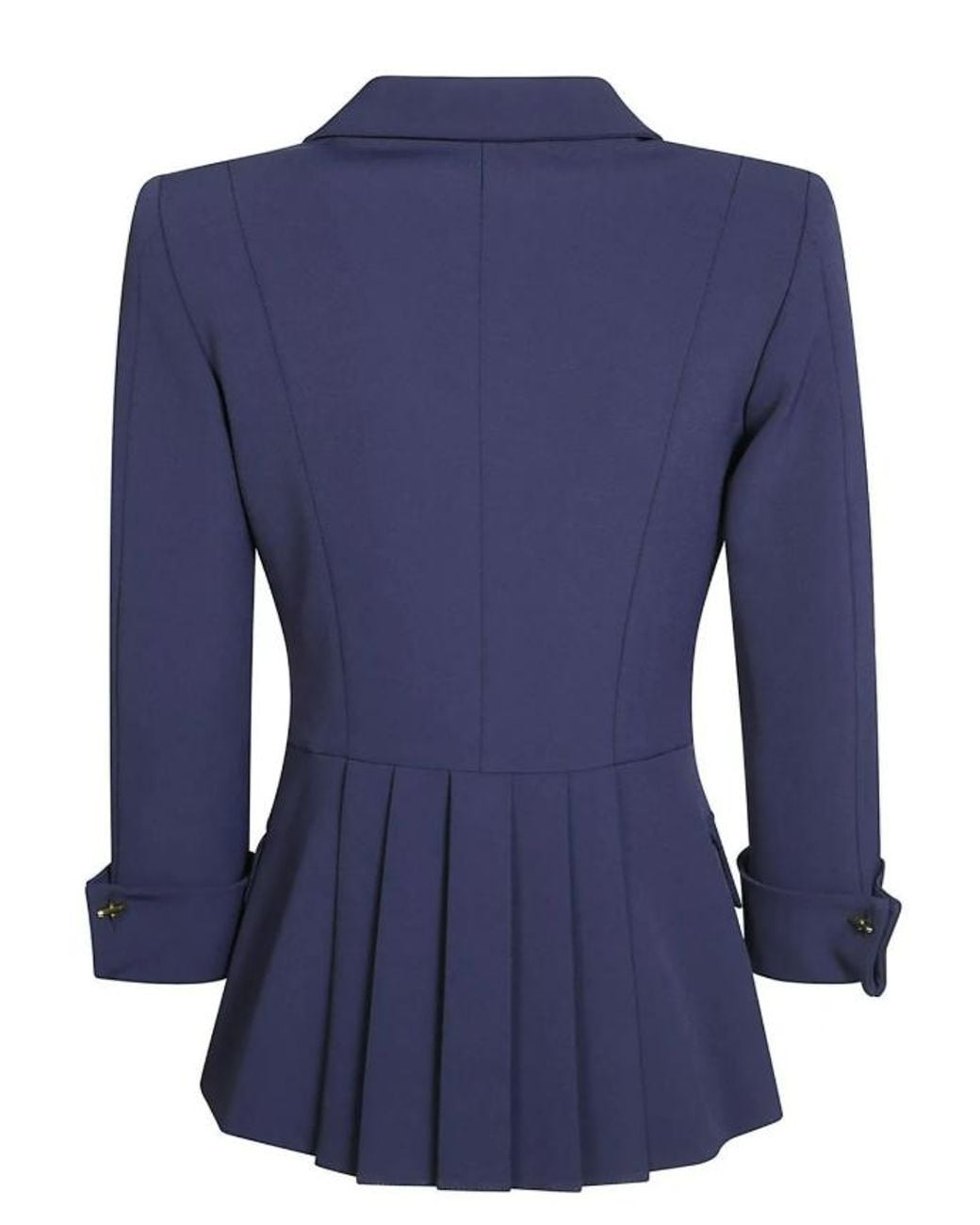 Elisabetta Franchi Blue Double Crepe Stretch Blazer
