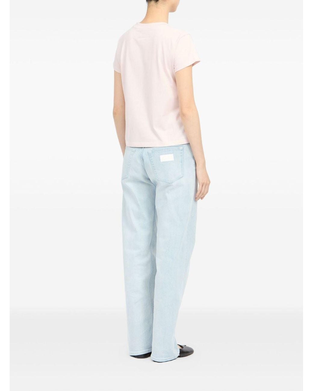 MM6 by Maison Margiela Pink Logo Cotton T Shirt