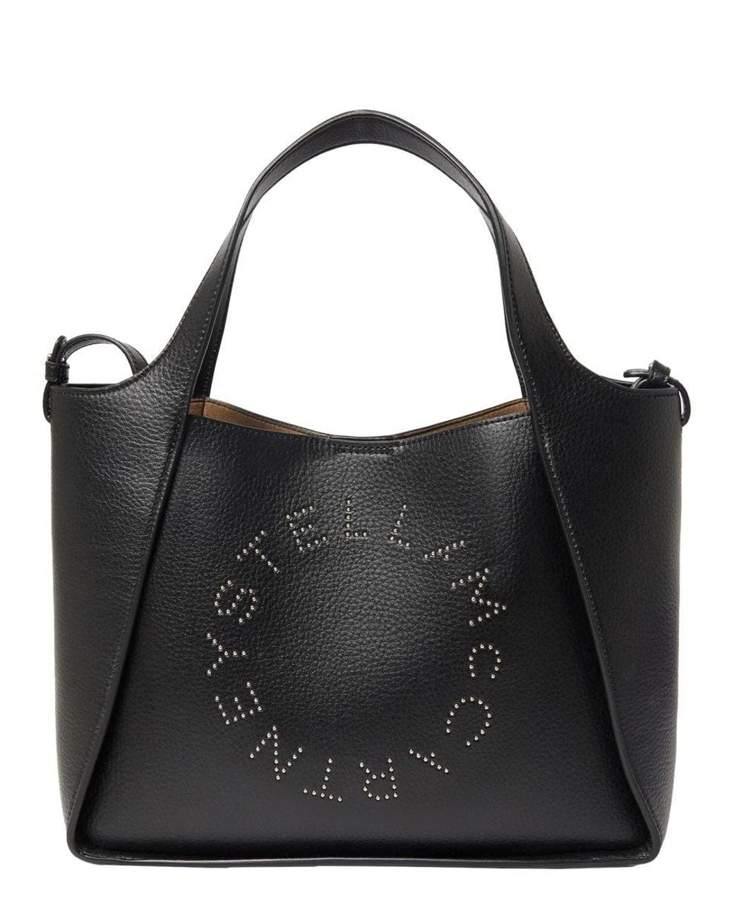 Stella McCartney Black Tote Bag With Logo Polyamide Shoulder
