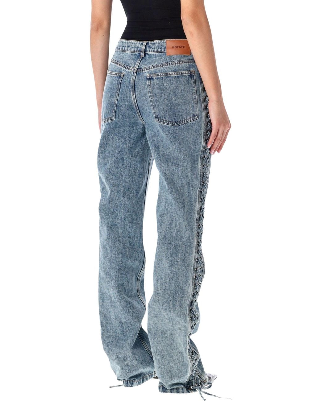 ROTATE BIRGER CHRISTENSEN Blue Rotate Laced Jeans