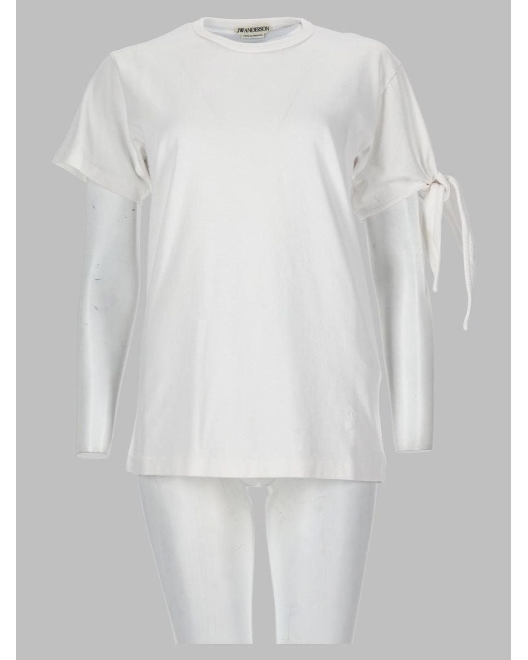 J.W. Anderson White T Shirt Con Manica Annodata