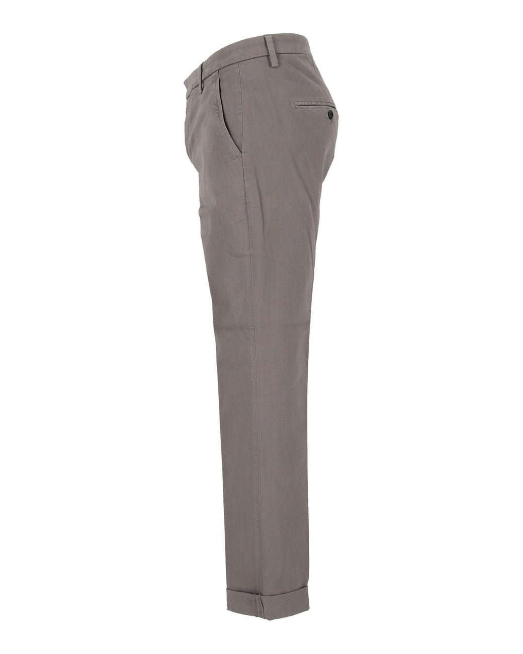 Dondup Gray Gaubert Tailored Cuffed Trousers Straight-Leg Pants for men