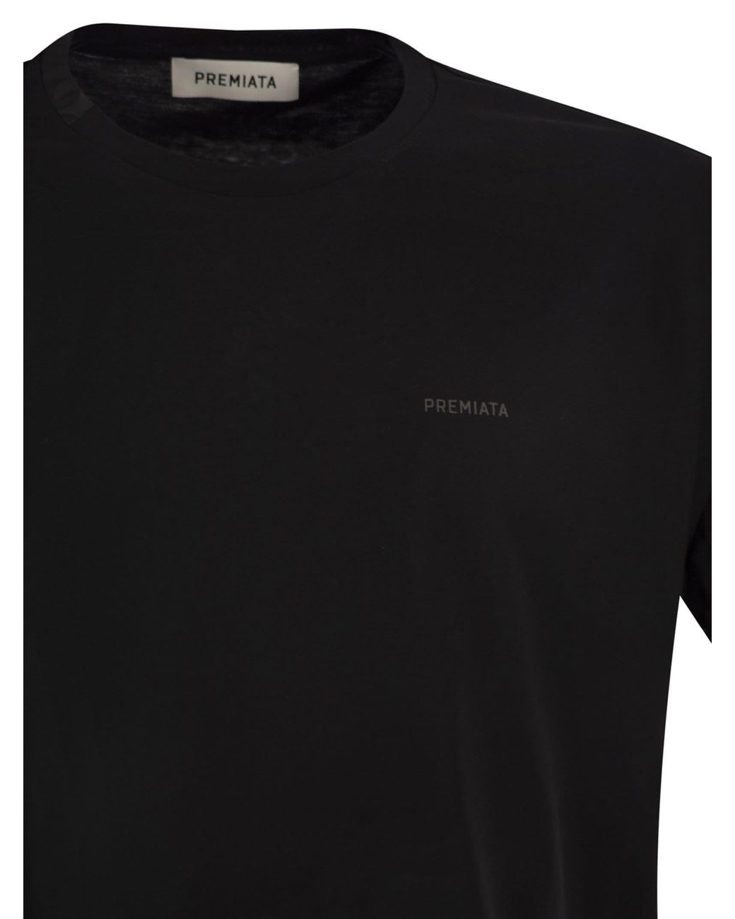 Premiata Black Cotton T-Shirt With Technical Detail And Logo for men